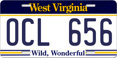 WV license plate OCL656