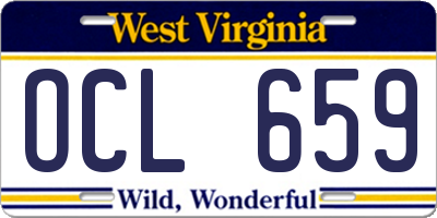 WV license plate OCL659