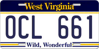 WV license plate OCL661