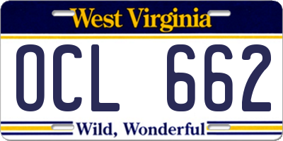 WV license plate OCL662