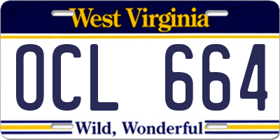 WV license plate OCL664