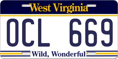 WV license plate OCL669