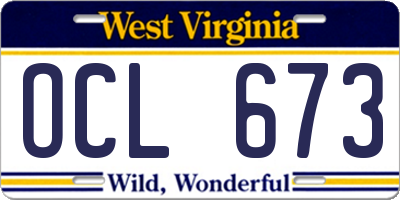 WV license plate OCL673