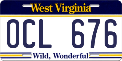 WV license plate OCL676