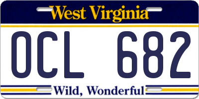 WV license plate OCL682