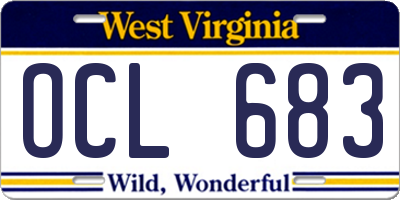 WV license plate OCL683