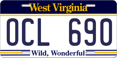 WV license plate OCL690