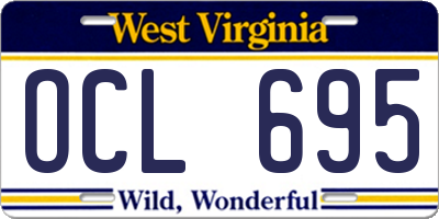 WV license plate OCL695