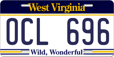 WV license plate OCL696