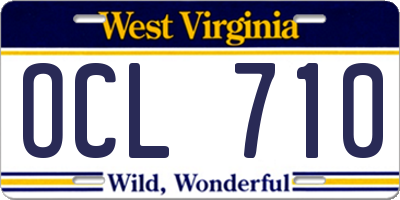 WV license plate OCL710