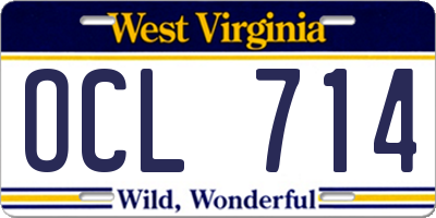WV license plate OCL714