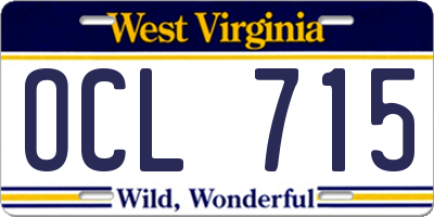 WV license plate OCL715