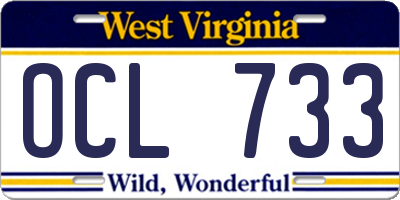 WV license plate OCL733