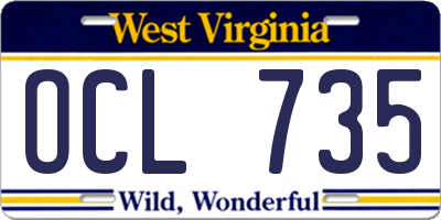 WV license plate OCL735