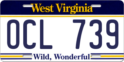 WV license plate OCL739