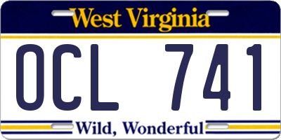WV license plate OCL741