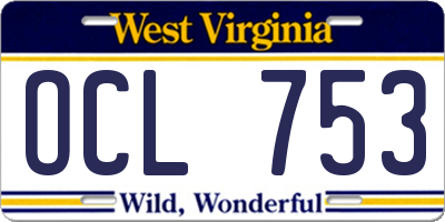WV license plate OCL753