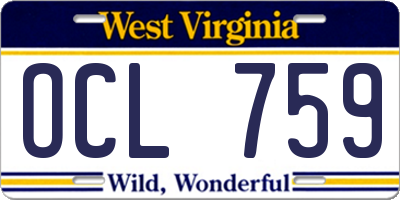 WV license plate OCL759