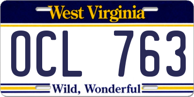 WV license plate OCL763