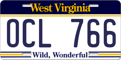 WV license plate OCL766