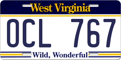 WV license plate OCL767