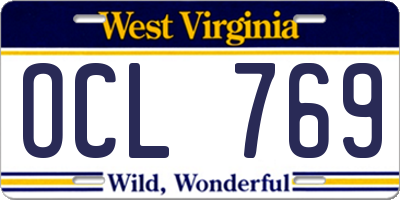 WV license plate OCL769