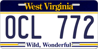 WV license plate OCL772