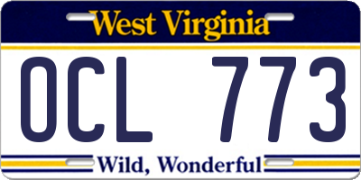 WV license plate OCL773