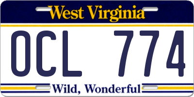 WV license plate OCL774