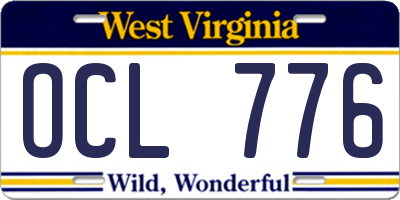 WV license plate OCL776