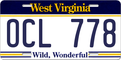 WV license plate OCL778