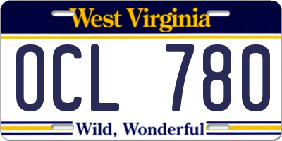 WV license plate OCL780