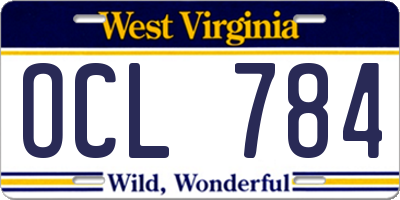 WV license plate OCL784