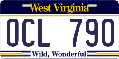 WV license plate OCL790