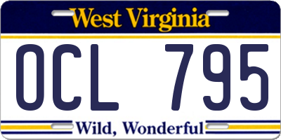 WV license plate OCL795