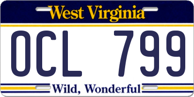 WV license plate OCL799