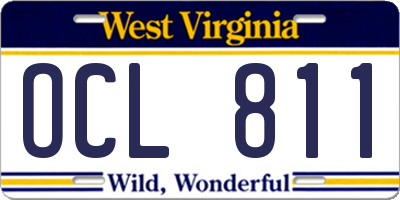 WV license plate OCL811