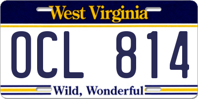 WV license plate OCL814