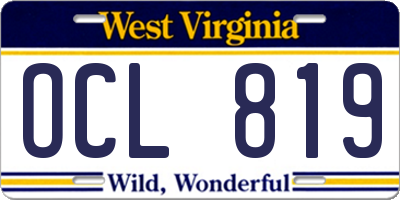 WV license plate OCL819