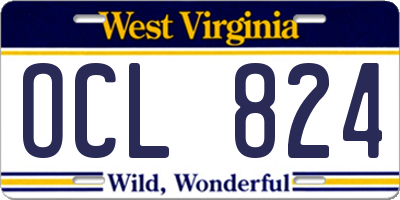 WV license plate OCL824