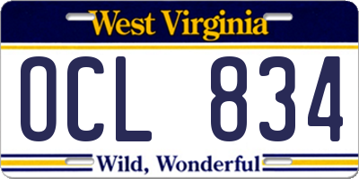 WV license plate OCL834