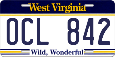 WV license plate OCL842
