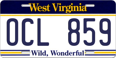 WV license plate OCL859