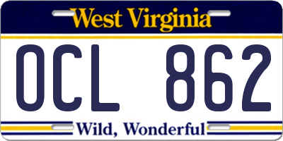 WV license plate OCL862