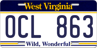 WV license plate OCL863
