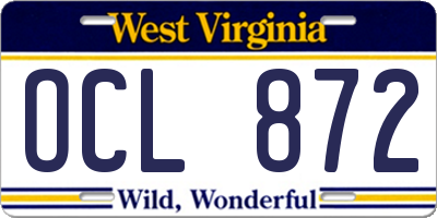 WV license plate OCL872