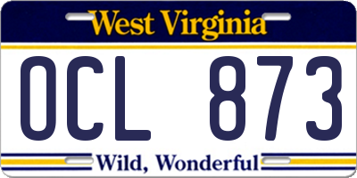 WV license plate OCL873