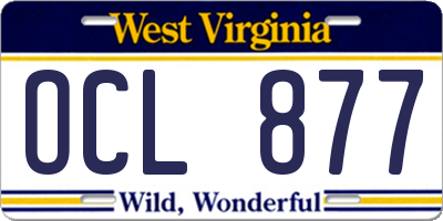 WV license plate OCL877