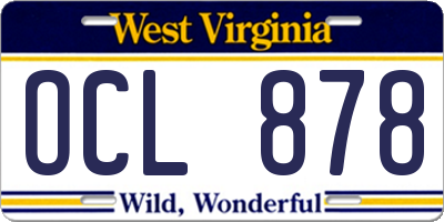 WV license plate OCL878