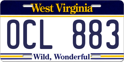 WV license plate OCL883